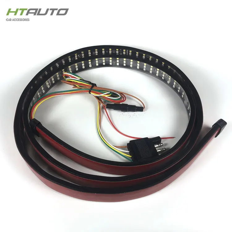 
HTAUTO Redline Тройная светодиодная световая балка для задних ворот с последовательным янтарным поворотным сигналом, полнофункциональный обратный тормоз 
