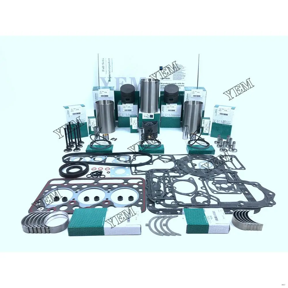 Overhaul Repair Kit With Valves Engine Bearings Cylinder Liner Piston Rings Full Gasket Kit For Kubota D1102