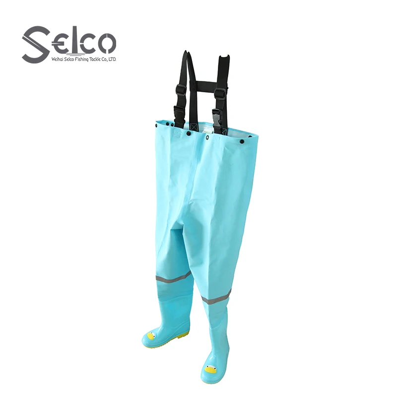 Cuissardes Pêche Chasse PVC Polyester Generisch Pantalon Court Pour Enfants, Garçons Et Filles Waders Enfant Avec Bottes Intégrées