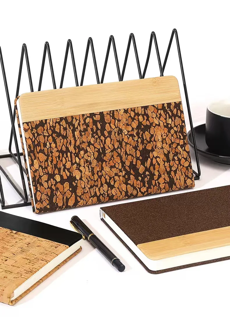 Customizable Coffee Ground Bamboo Wood Grain Puzzle Notebook Set Eco-Friendly Cork Grain Notebook Set A5 Eco-Friendlybook preview 5