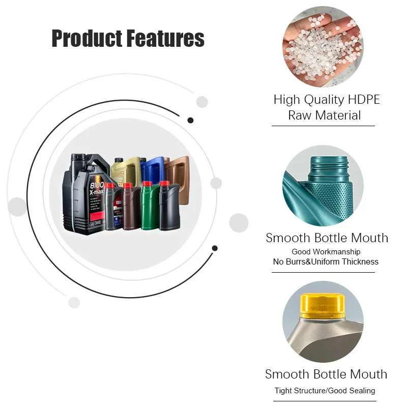 Custom Logo Special Design 1L Motor Oil Bottle Empty HDPE Engine Oil Bottle