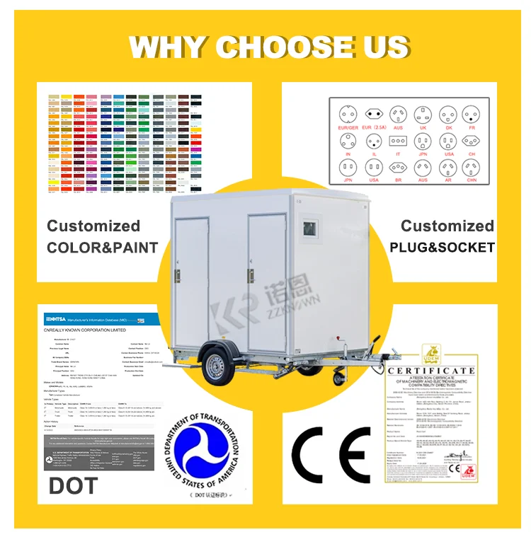 Outdoor Luxury Complete Set Prefab Bathroom Unit Toilet Trailer Mobile
