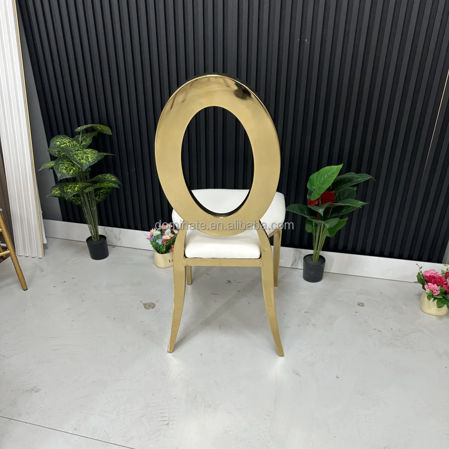 Hot Selling Cheap Gold Stackable Design Pu Leather Velvet Round Back Iron Hotel Chair Banquet Event Wedding Chairs