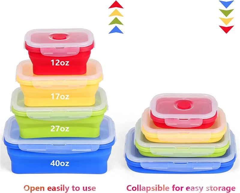 Bento Lunch Box For Kids Bpa Silicone Collapsible Lunch Box Silicone Folding Lunch Box Buy