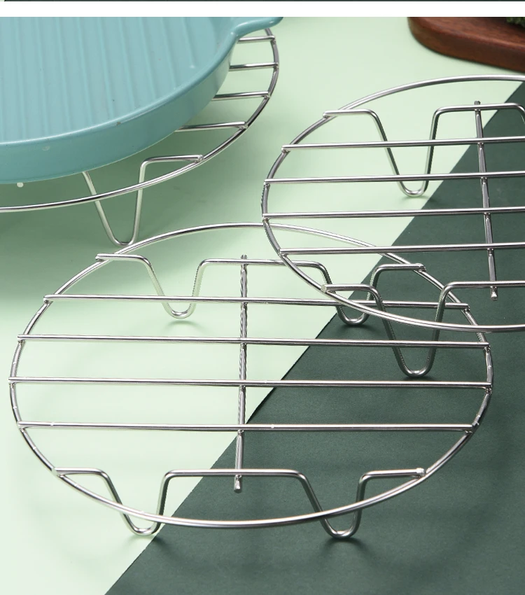 Unique Design Wire Stainless Steel Round Steamer Cooling Rack for Roasting Oven 6