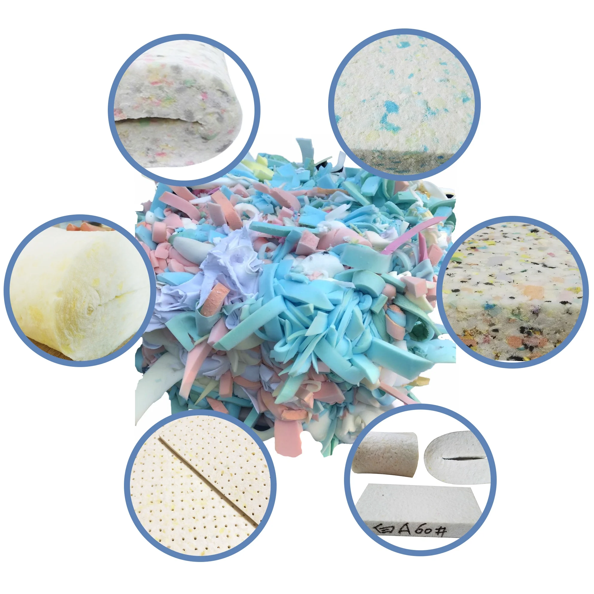 China waste PU foam scraps foam trimming with good quality use for making rebonded foam