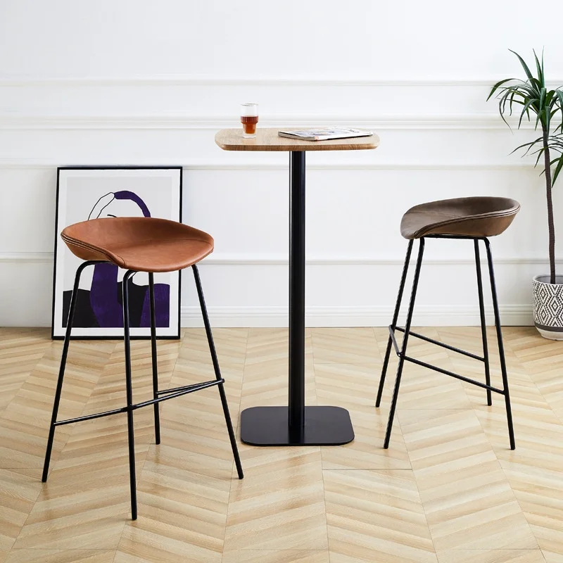 Scandinavian Style Adjustable Iron Bar Chair Luxury Modern Simple High Stool for Outdoor Restaurant Front Steady Living Room
