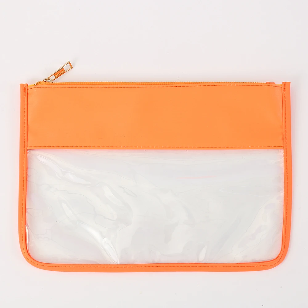 RTS 2023 Trending Customer Logo PVC Clear Nylon Beach Waterproof Makeup Bag Cosmetic Zipper Pouch PVC Makeup Bag