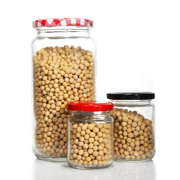 200ml 250ml 350ml 480ml 500ml 750ml 1000ml Wide Round Mouth Glass Jar for Food Jam Sambal Packaging