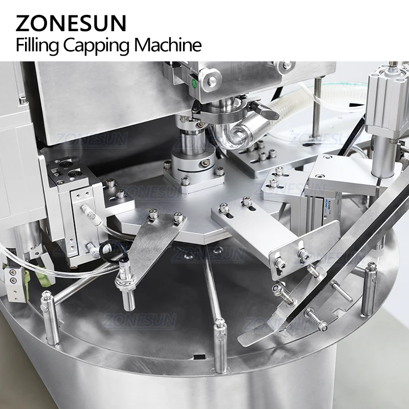 ZONESUN ZS-SVFC1 Automatic Tabletop Juice Cosmetic Serum Rotary Servo Gear Pump Spout Pouch Liquid Filling Capping Machine
