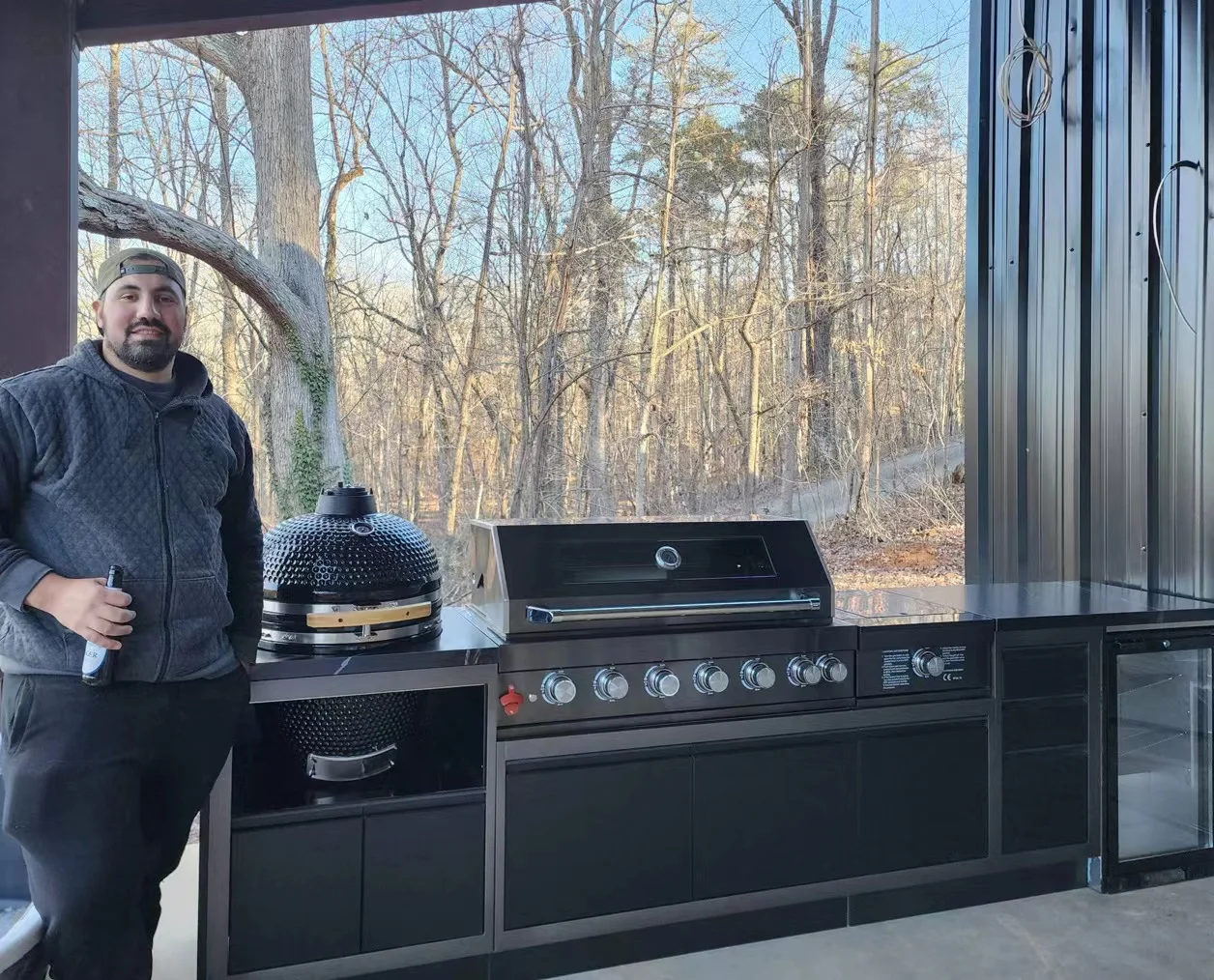 Dorene Stainless Steel Outdoor Kitchen Cabinet with Heads Grill