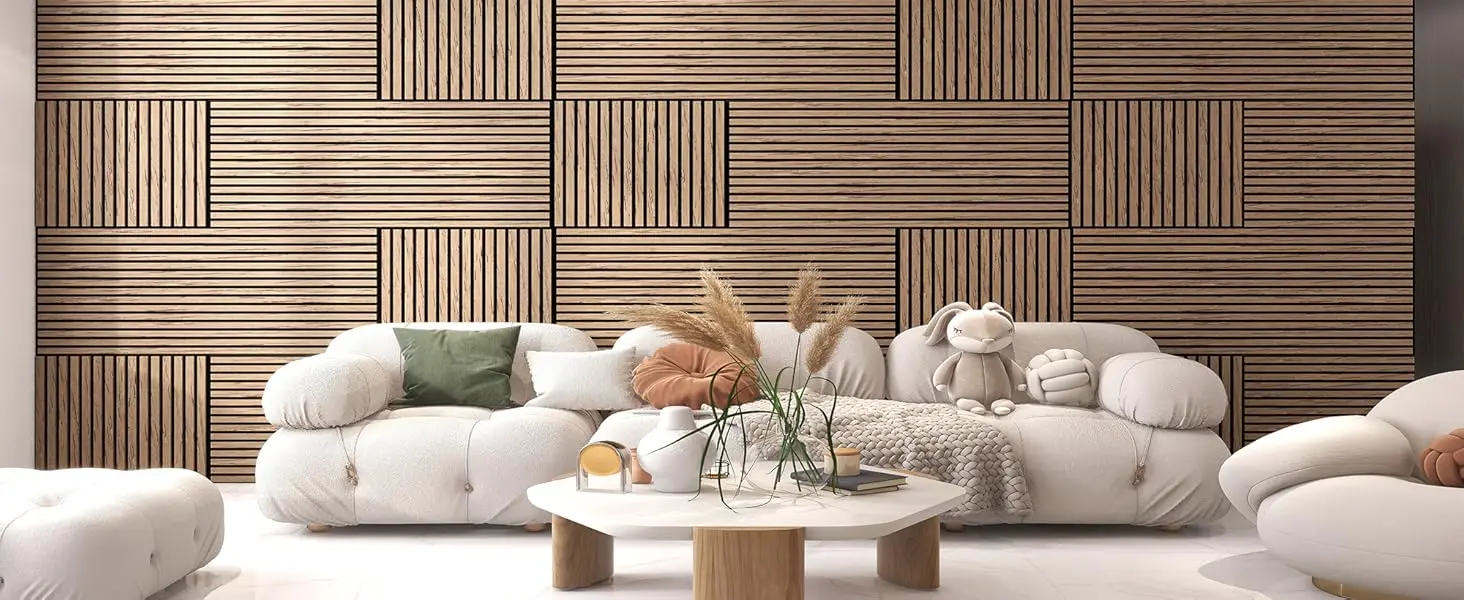 Walnut Acoustic Slat MDF Panels 3D Fluted Sound Absorbing Soundproof Living Room Wall Ceiling Decorative Panel 18mm Thick supplier