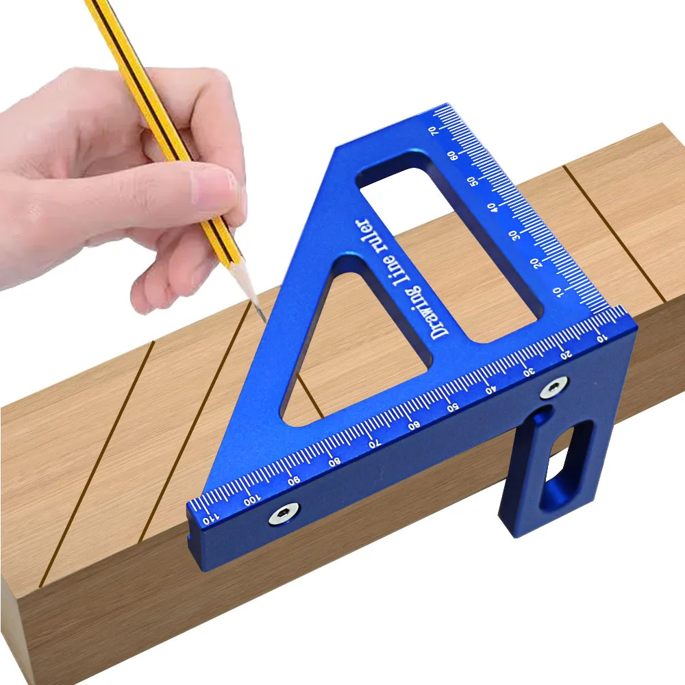 90/45 Degree Angle Ruler Tools Aluminum Alloy Woodworking Tool Locator Right Angle Gauge Woodworking Ruler