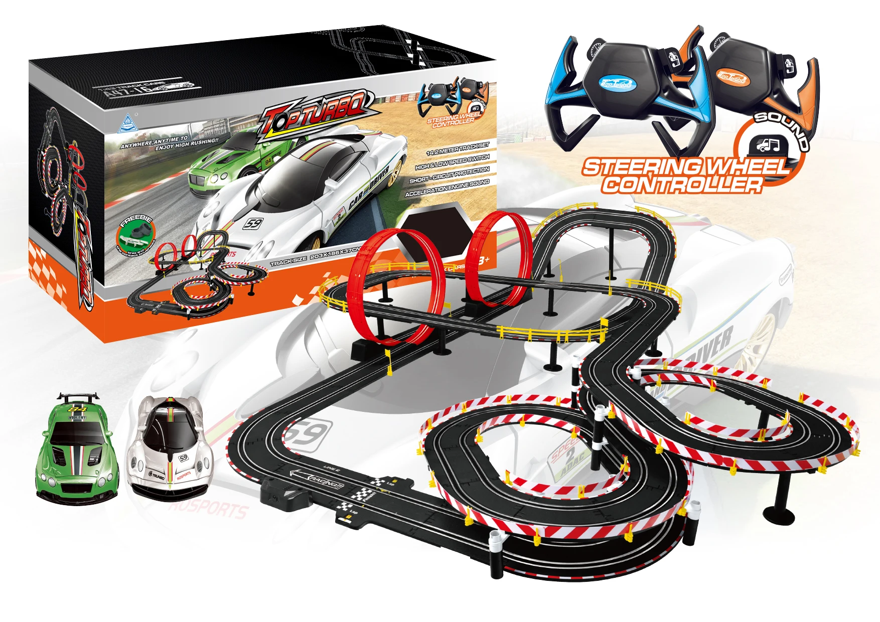 希少 スロットカー ファストレーン「スピードチェーサー」ロードレーシングセット Amazon | Hitish Electric スロットカーレーストラックセット 車2台 1