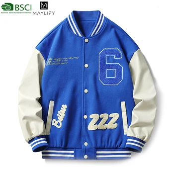 Source OEM custom light blue embroidery latterman baseball varsity bomber  jacket for men on m.