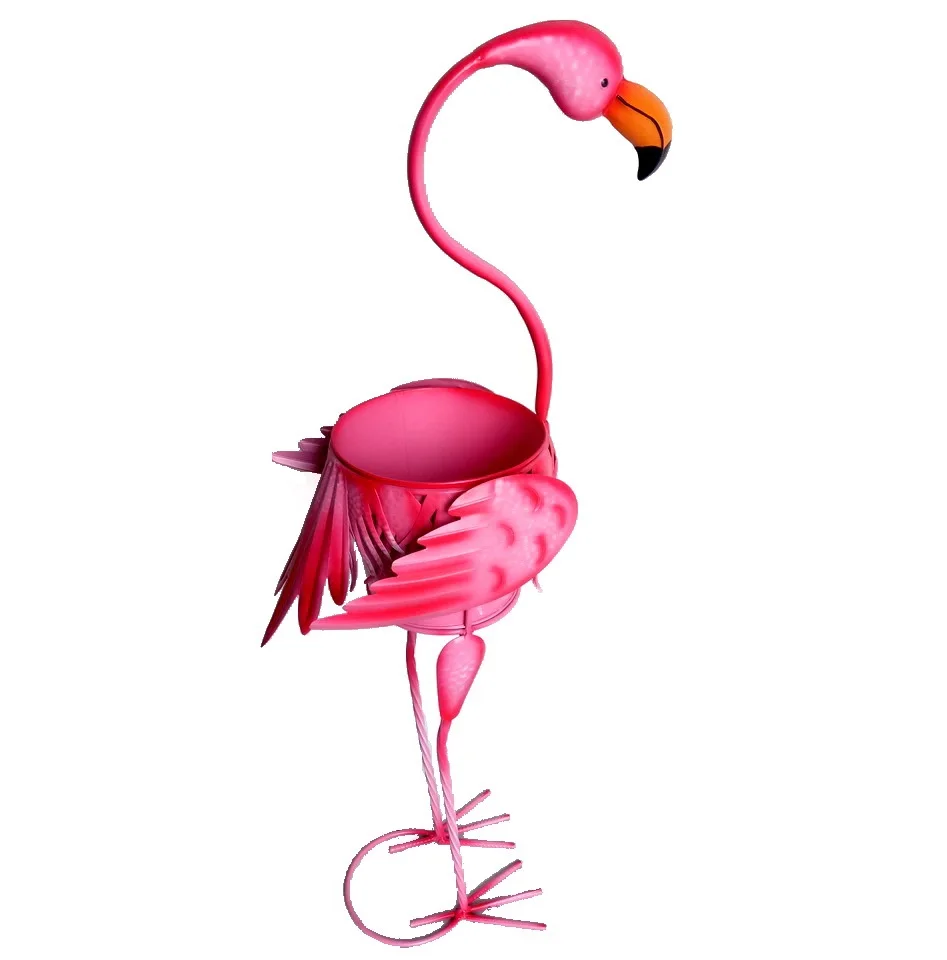 metal pink flamingo animal shape