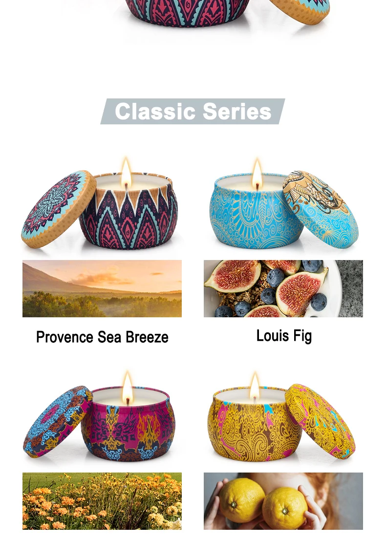 Hot Sales Wholesale Luxury Gift Set Metal Aroma Tins Jar Candle Soy Wax