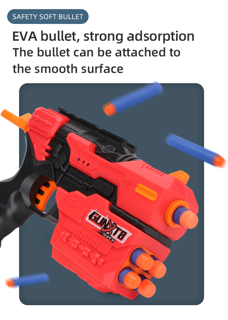 Outdoor Children Safety Air Soft Gun Hand Operated Soft Bullet Gun With 5 Round Soft Bullets