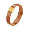 Light brown genuine leather + Gold Bead