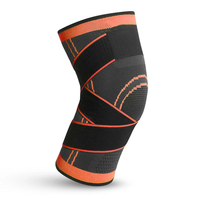 Nylon Knitted Elastic Adjustable Strap Compression Gym Sports Knee Support Brace Sleeves
