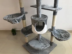 Indoor Cat Furniture Tree Large Cat Scratcher Tree Tower For Big Pet Wooden Cat Tree House NO 6