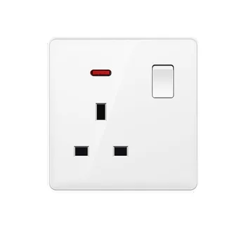 Uk 13A Light Switch Single Socket Home Electrical Materials,1gang 13A Power Universal Outlet UK Wall Switches Socket