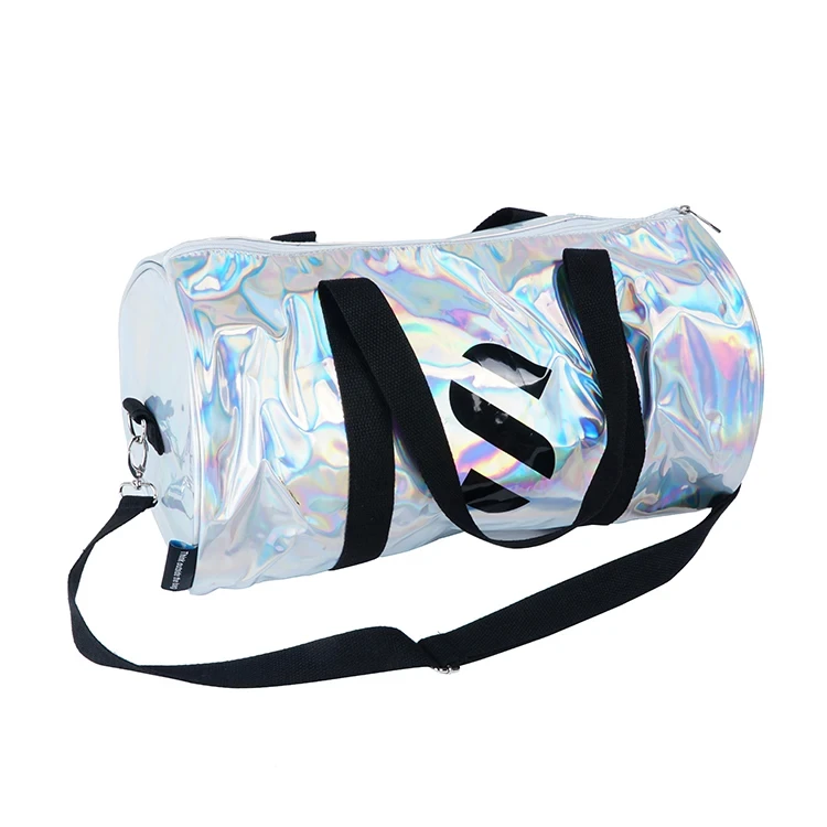 High Quality Customized Holographic PVC Polyester Travel Bags Shoulder Waterproof Travel Bags