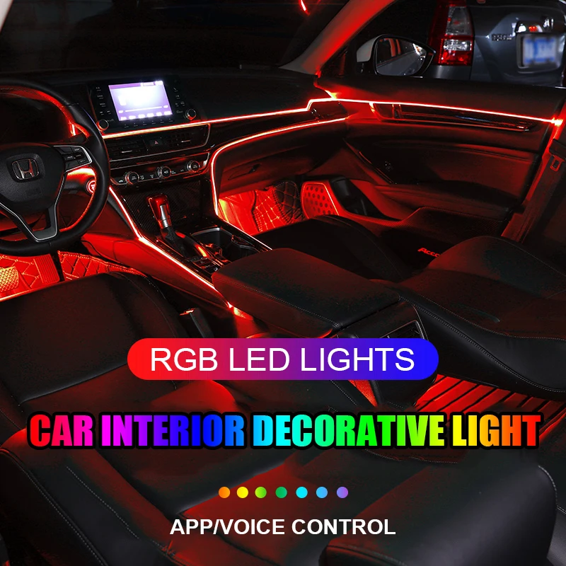 Keen 5 In1 Car Neon Interior Atmosphere Light Fiber Optic Led Strip App