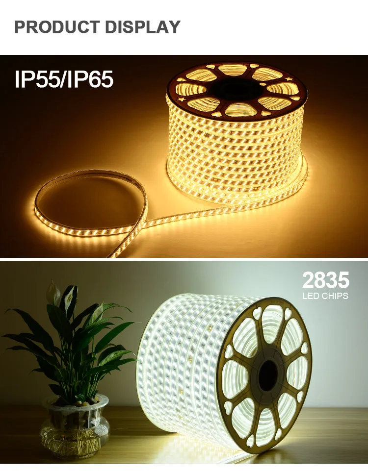 High Voltage Outdoor Decor Aluminum Profile Waterproof Smart Led Rope Light/led Tape Light/led