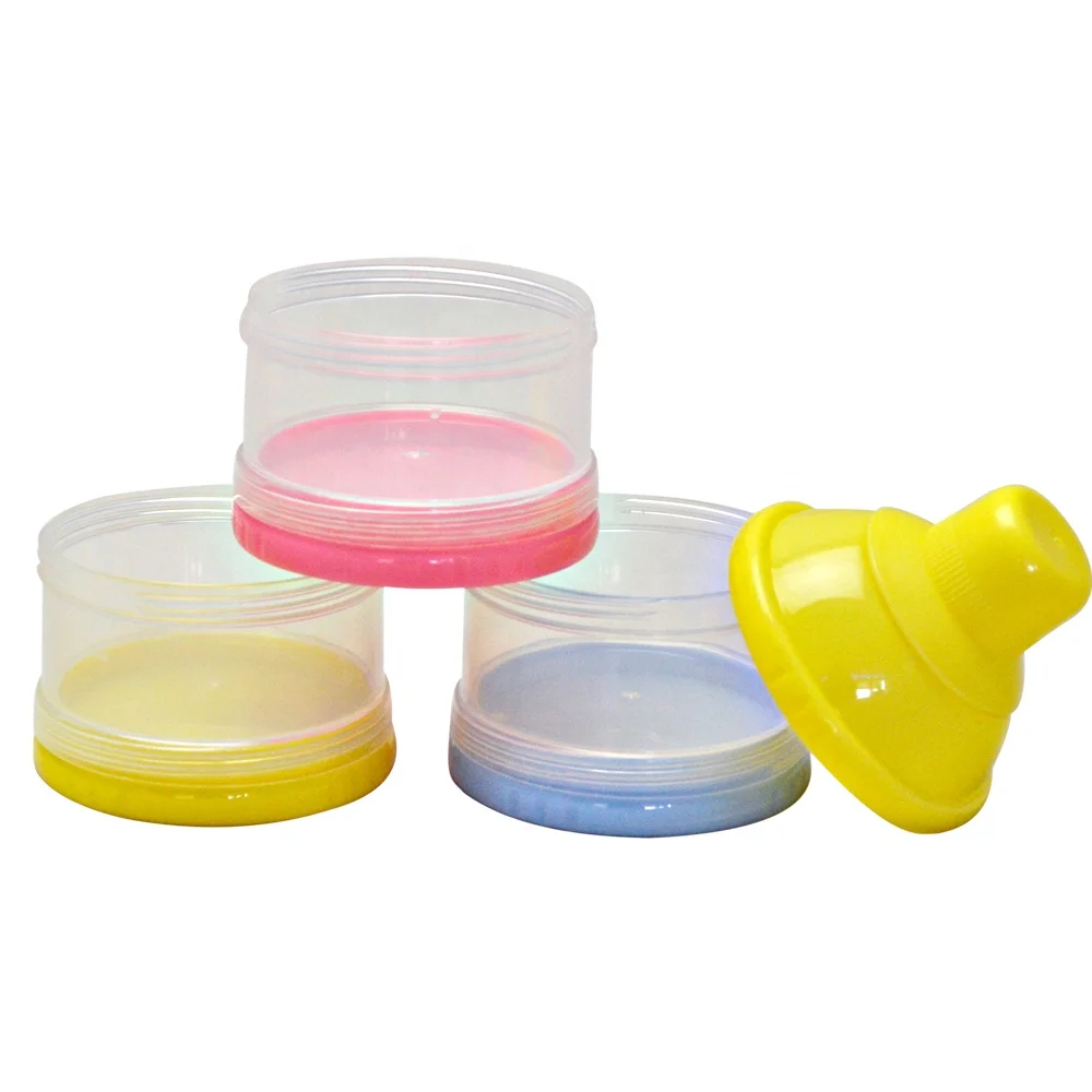 Baby Products of All Types 3 Layers Plastic Stackable Baby Milk Powder Storage Container