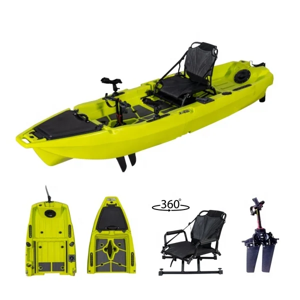 New  2 or 3  Pieces Modular Detachable Kayak Plastic HDPE/LDPE   4.5m  Kick up and Propeller Foot Pedal Motor Kayak for Choosing