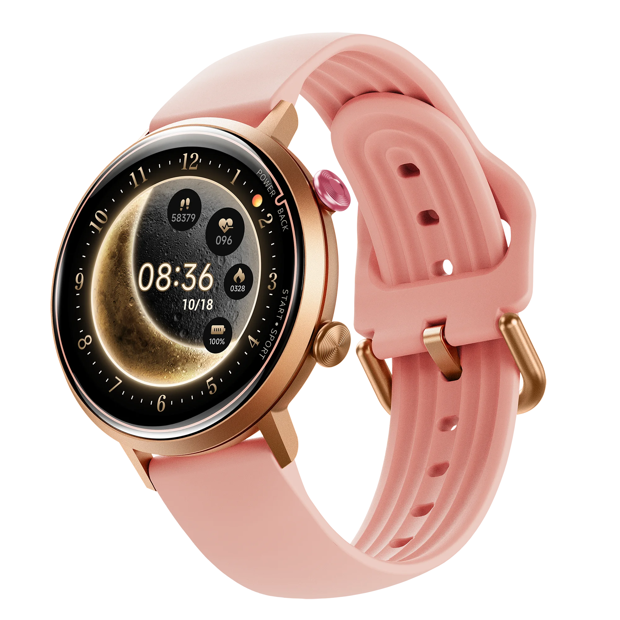 Dropshipping 5AM High Quality Round Dial AMOLED W2 Smartwatch Girls Reloj  Compass Golden Smart Watch Mujer Waterproof for Women