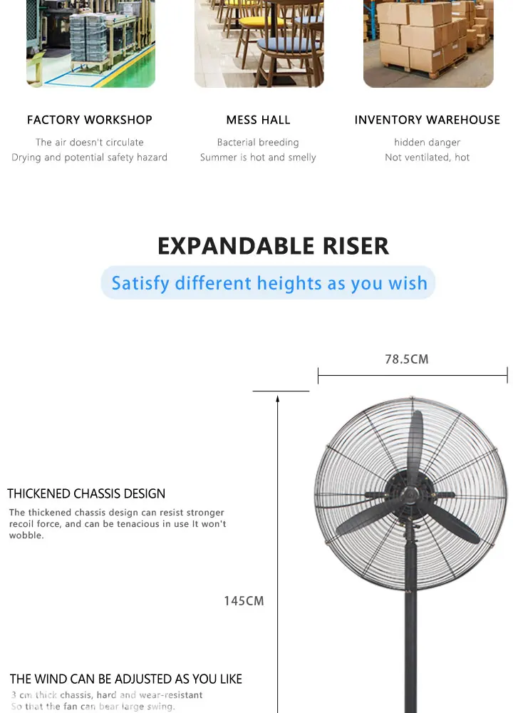 Pedestal Fan, 750, 180W, Metal - detail 20