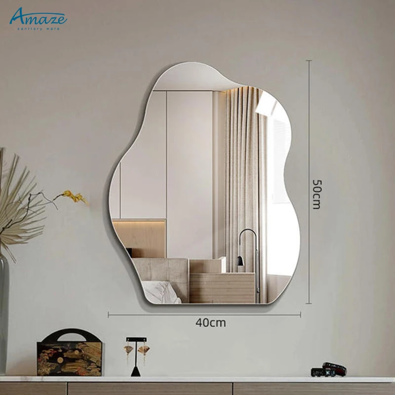 Bathroom irregular shape Interior bedroom dressing living room backlit wall hanging makeup smart led mirror manufacture