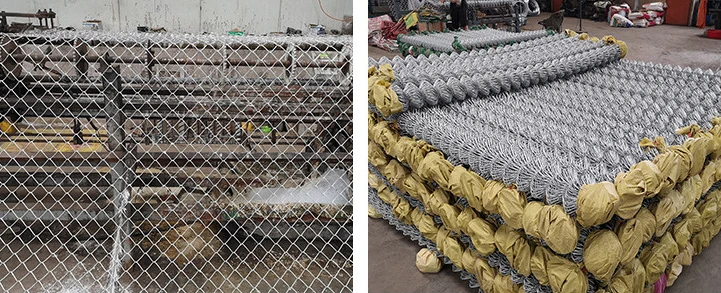 Widely used galvanized and pvc coated chain link of mesh fence wire cost for farm and school factory