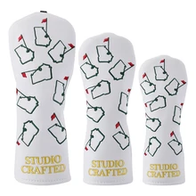 Studio Crafted Augusta Georgia Golf Driver Fairway Woods Hybrid Putter Cover White