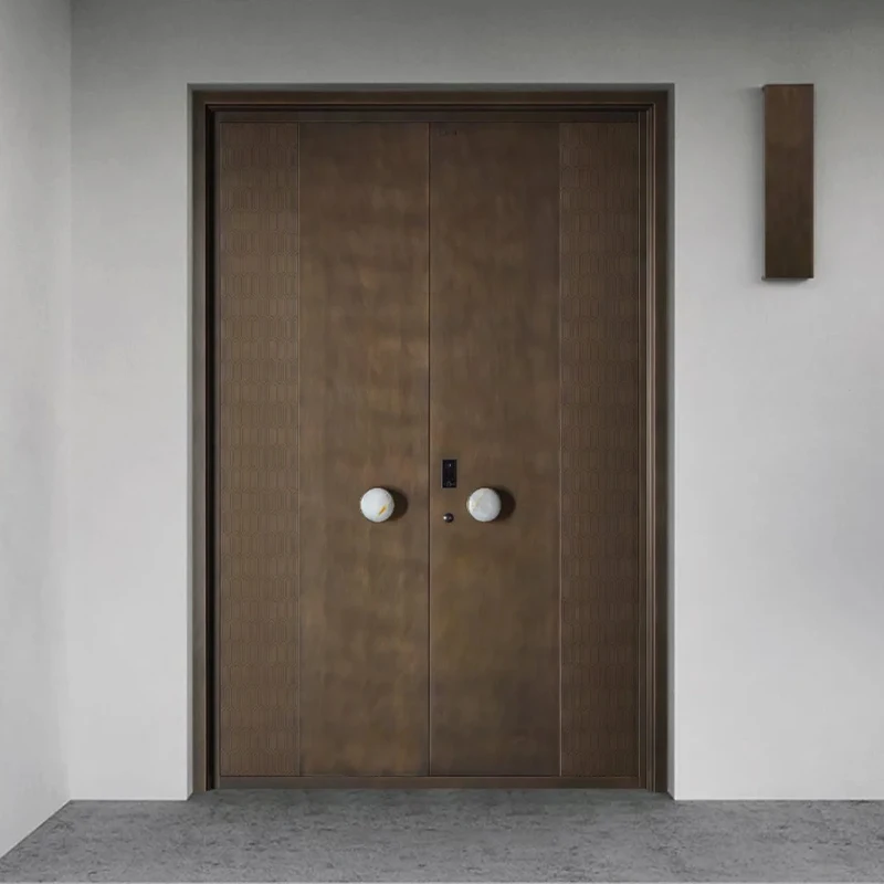 Custom Polished Copper Courtyard Entrance Garden Door Bronze Retractable Courtyard Gate for Villas Factory Direct