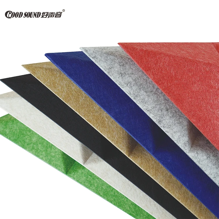 GoodSound 100% Polyester Fiber Triangles Acustic Board Cinema Acoustic System 9mm 3D Sound Proof Material Wall Panels