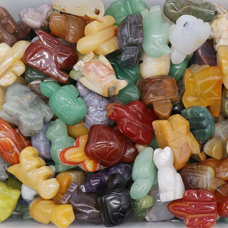 Assorted 1 Inch Mini Hand Carved Crafts Small Crystal Carvings Cute ...
