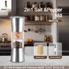 silver 2in1 Pepper Mill + Stainless steel+ABS+47mlX2