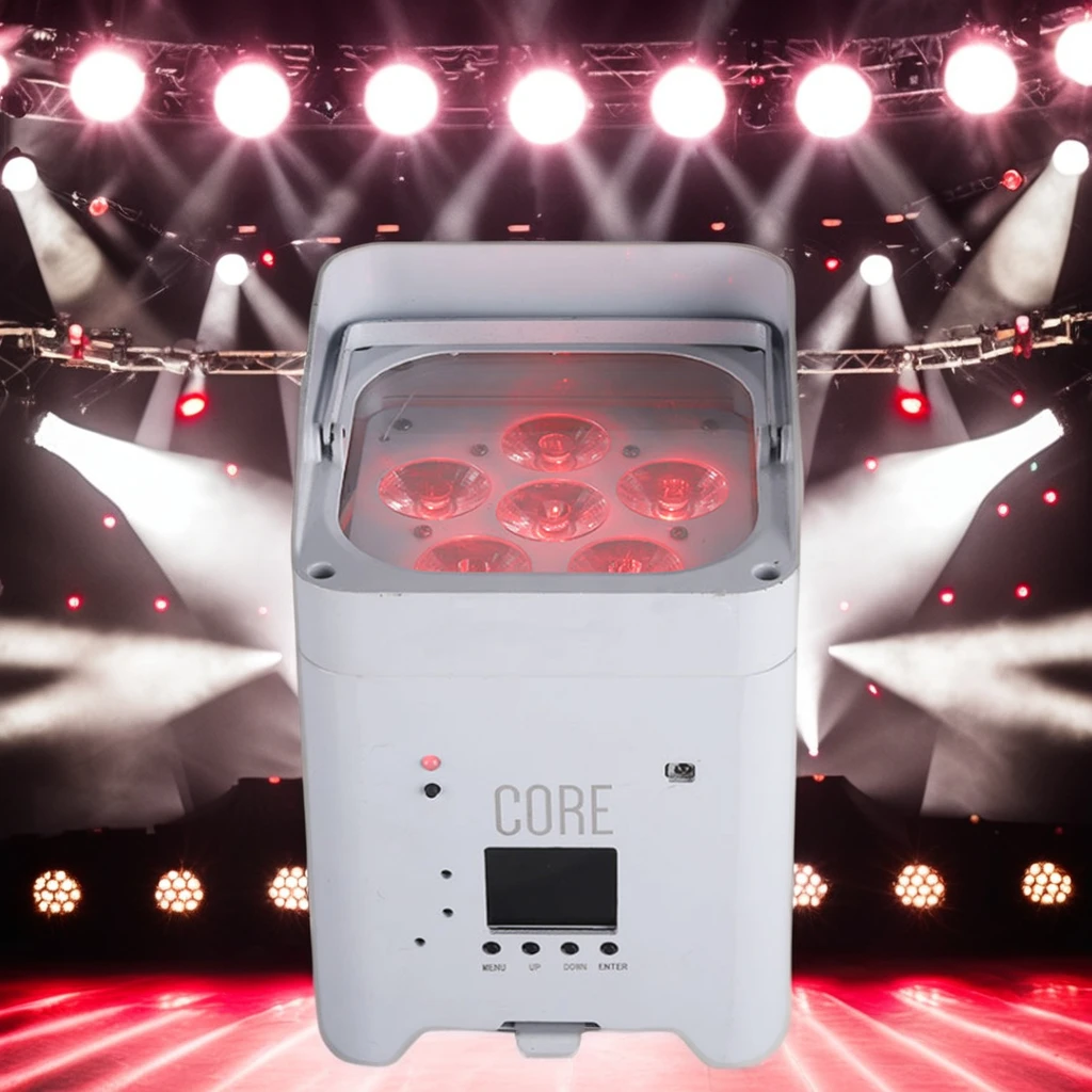 50W Batería LED Par Faro 6 en 1 RGBWAUV DMX512 Luz de escenario con