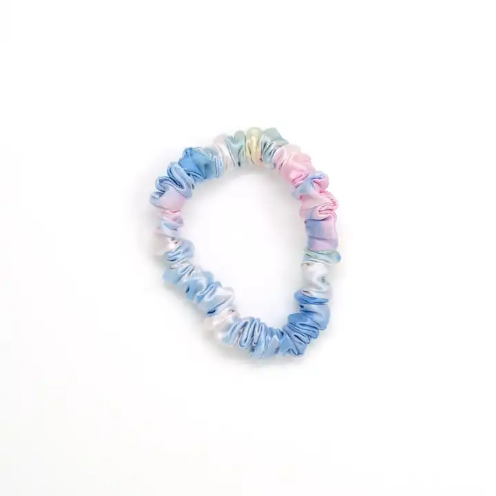 High Quality Custom Elastic Hair Band Tie-dye Process 100% Mulberry Silk Scrunchies Set