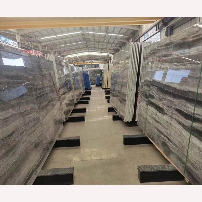 product morden design milky way wood grey marble slab bookmatched for wall grey marble tiles for interior decor-5