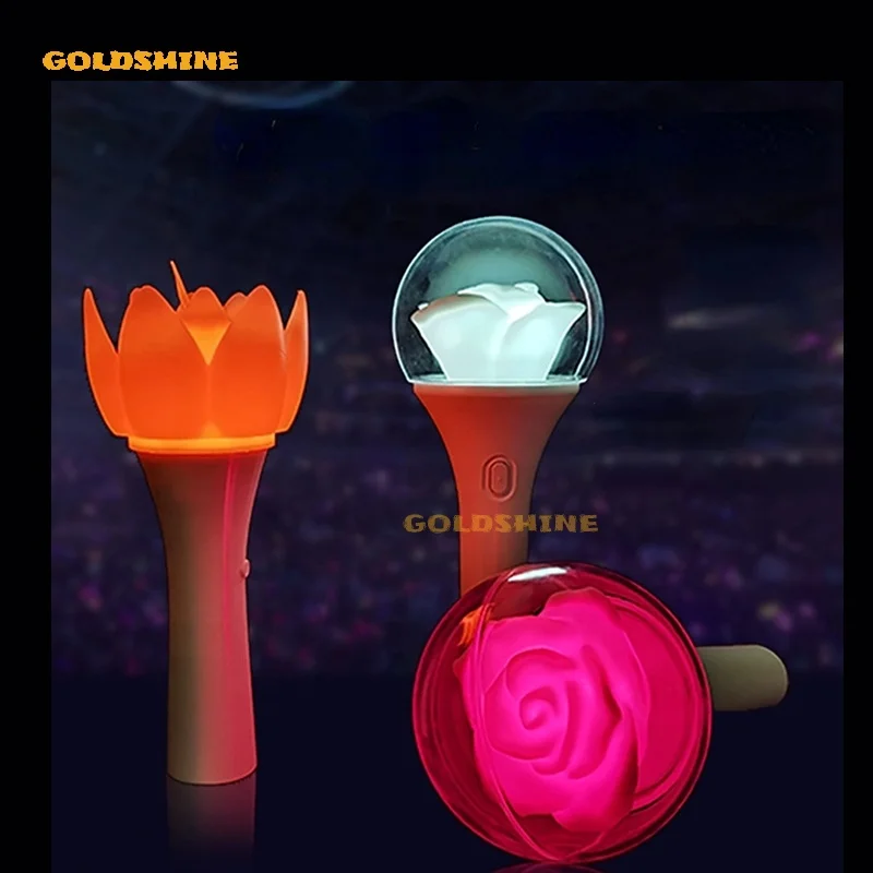 Custom Kpop Light Stick Led Idol Concert Lightstick Cheering Fans Hand Light Stick for Events Flower Shaped LED Light Sticks