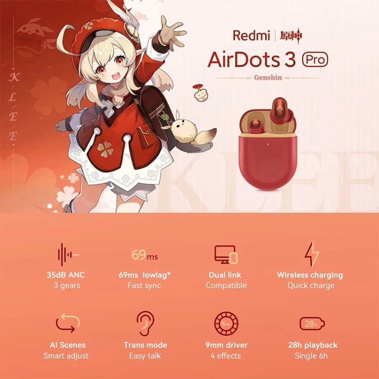 Genshin Impact Airdots X Earbuds Xiaomi Redmi Airdots Pro Wireless