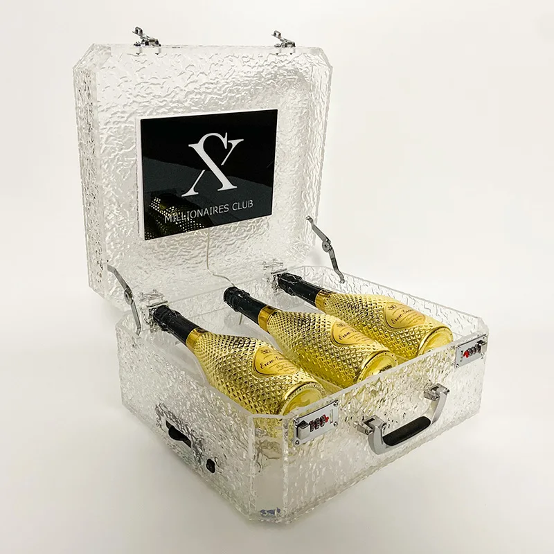 LEDシャンパンボトルプレゼンターケースVIPサービス3本用