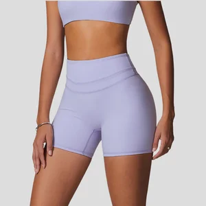 Custom Logo Quick Dry Seamless High Waist Yoga Shorts Strength Training Fitness Jogger Polainas De Yoga