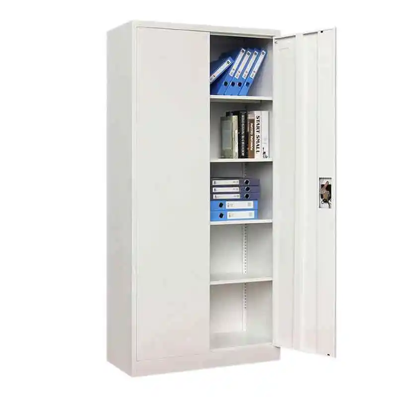 Lockable Metal Cupboard with Adjustable Layers for File Storage in Office and School