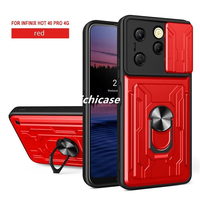 Lichicase Multi-Functional Cell Phone Cases for Infinix Hot 50 Pro+ 4G Ring Stand Armor Cover With Card Hidden Holder Lichicase Multi-Functional Cell Phone Cases for Infinix Hot 50 Pro+ 4G Ring Stand Armor Cover With Card Hidden Holder