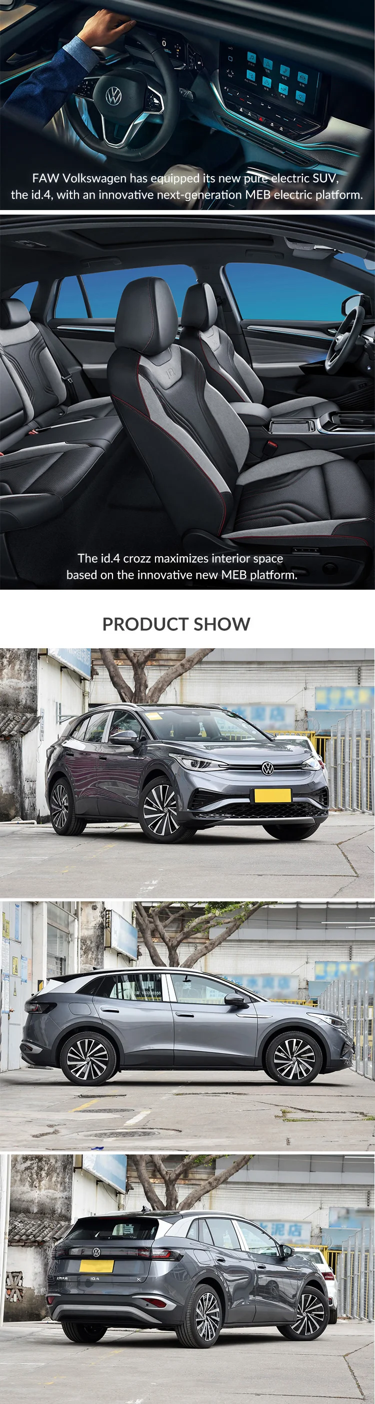 2023 ID.4 CROZZ Pure+ Made In China Smart Automobile EV VW Cars New Energy Electric Vehicle Motors Car ID4  For Volkswagen SUV